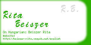 rita beiszer business card